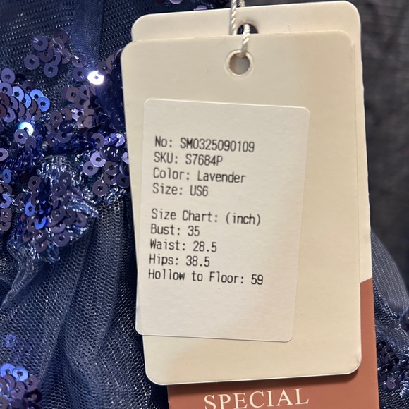 Lavender Off-the-Shoulder Prom Dress with Ruffles & Sequins from Stacees - Picture 6 of 8